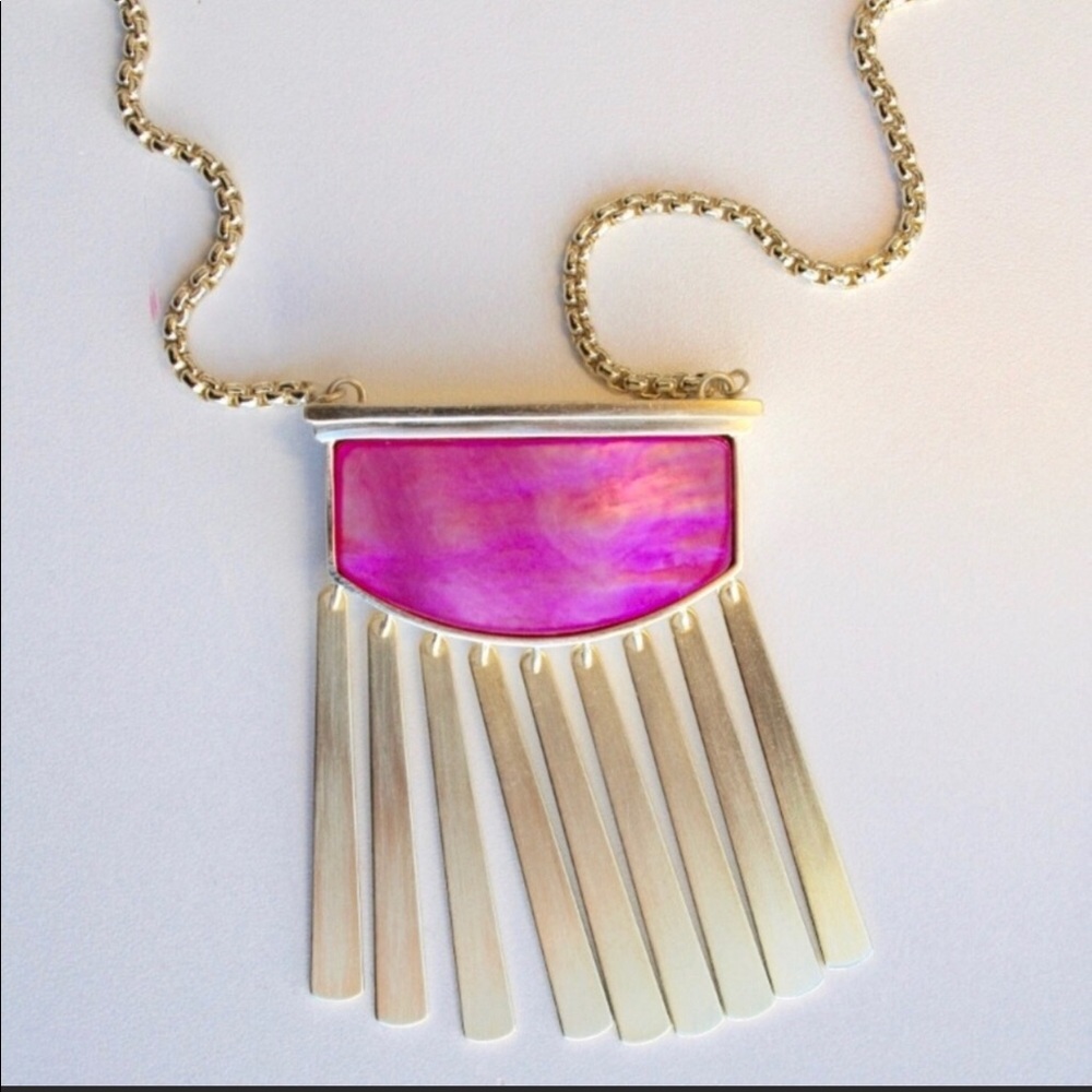 Kendra Scott Ellen Long Pendant in Magenta Pearl